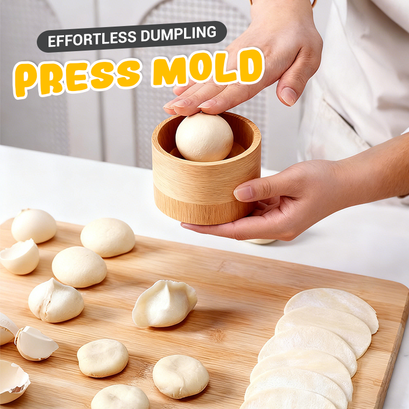 Dumpling | Wooden Dough Press | Non-Stick Surface