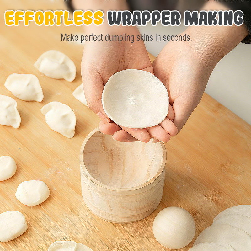 Dumpling | Wooden Dough Press | Non-Stick Surface