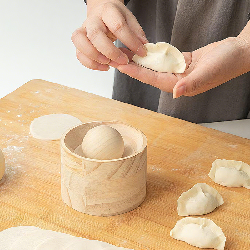 Dumpling | Wooden Dough Press | Non-Stick Surface