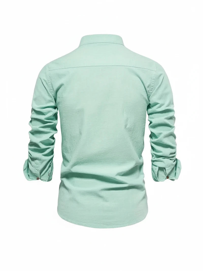 Men's Band Collar Stylish Shirt