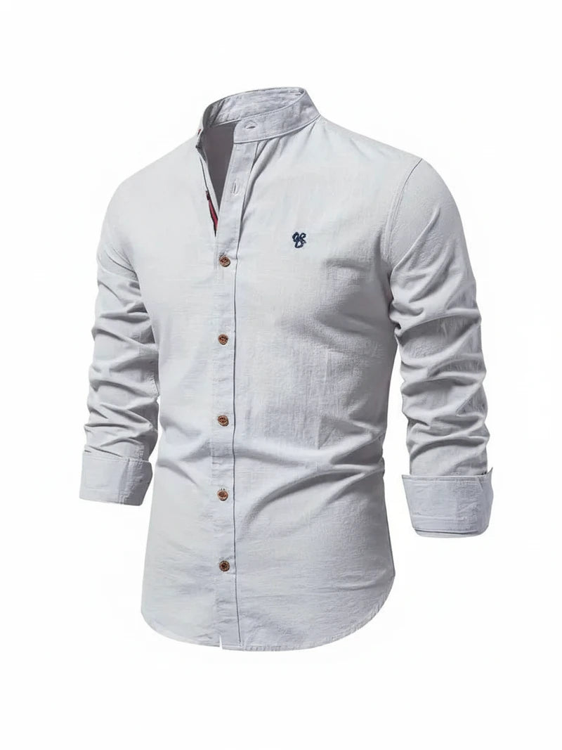 Men's Band Collar Stylish Shirt