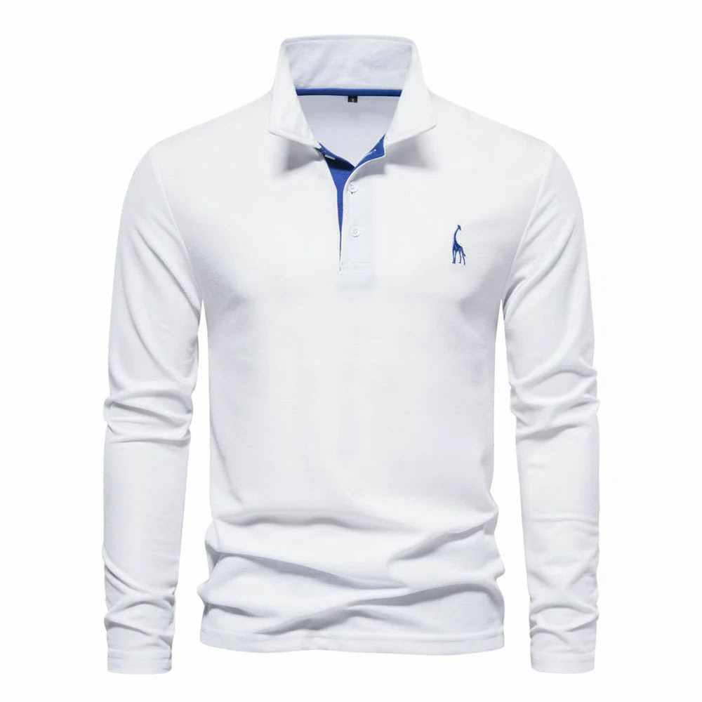 Men's Button-Down Long Sleeve Polo Shirt