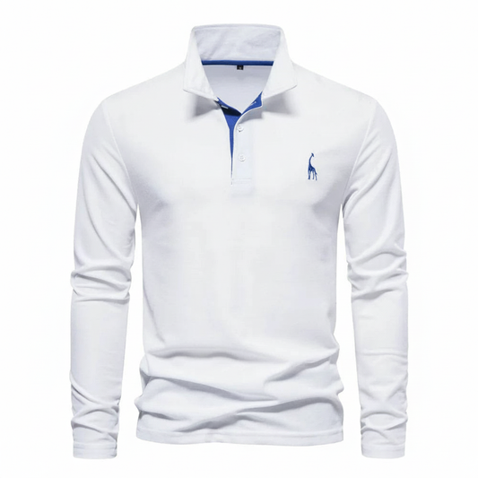 Men's Button-Down Long Sleeve Polo Shirt