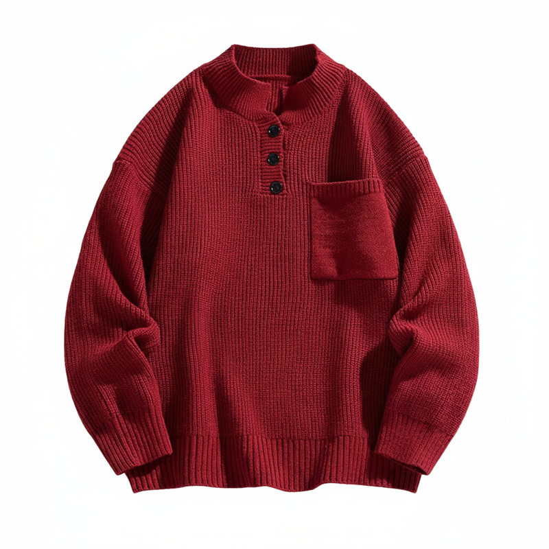 Men's Henley Pocket Sweater