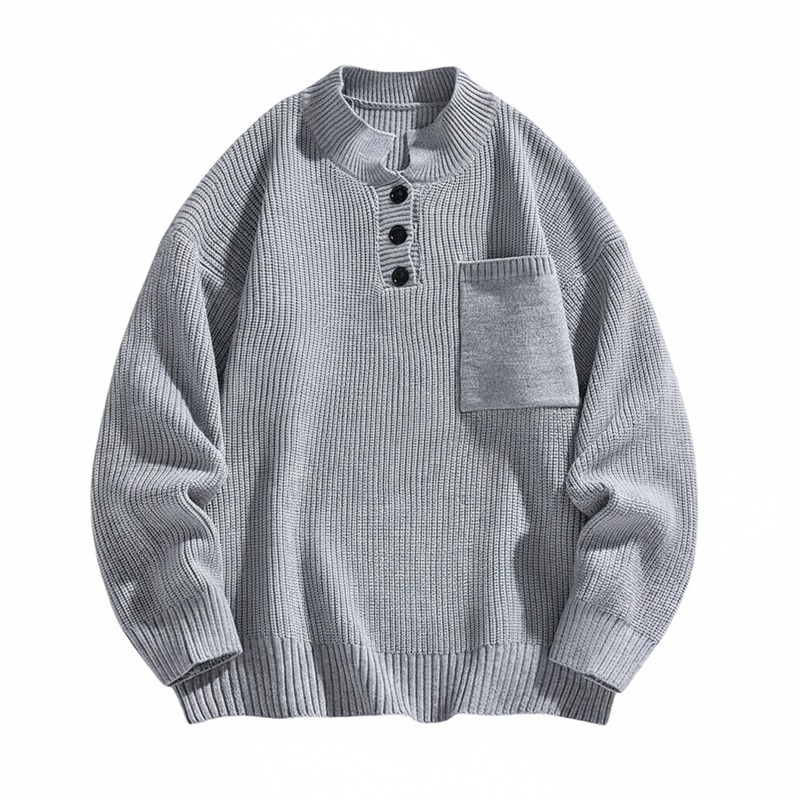 Men's Henley Pocket Sweater