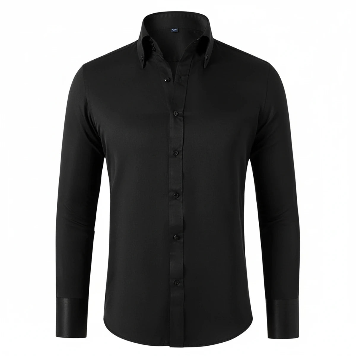 Men's Slim-Fit Long Sleeve Shirt with Buttoned Cuffs