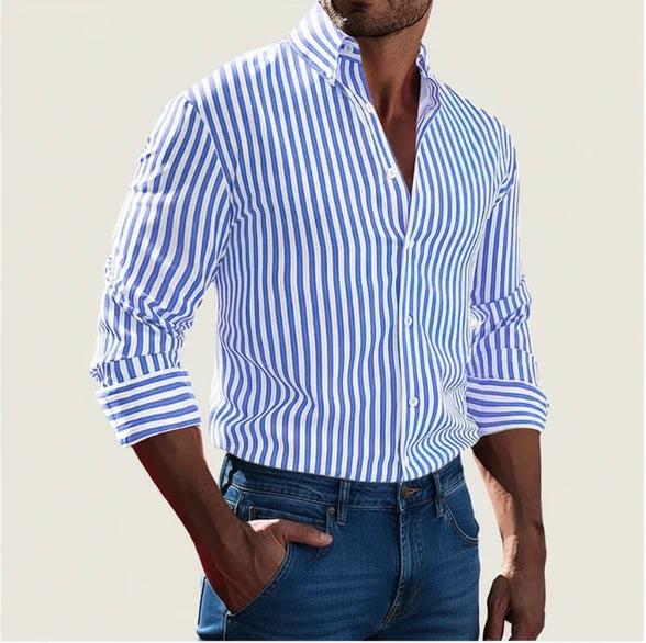 Men's Striped Button-Down Shirt
