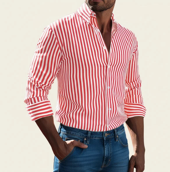 Men's Striped Button-Down Shirt