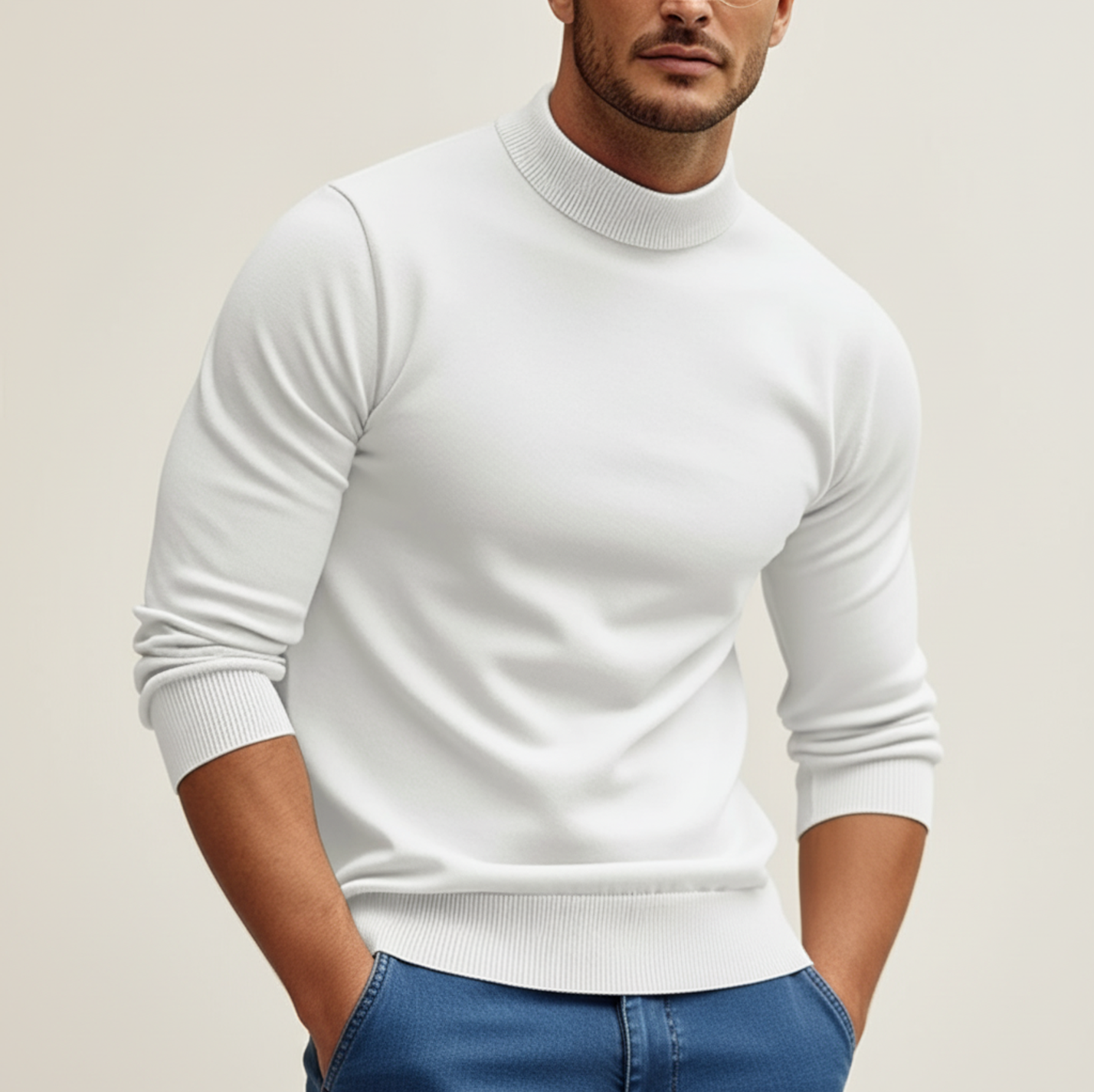 Men's Fitted Turtleneck Sweater