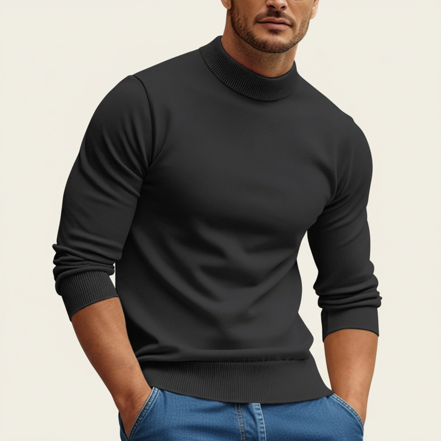 Men's Fitted Turtleneck Sweater