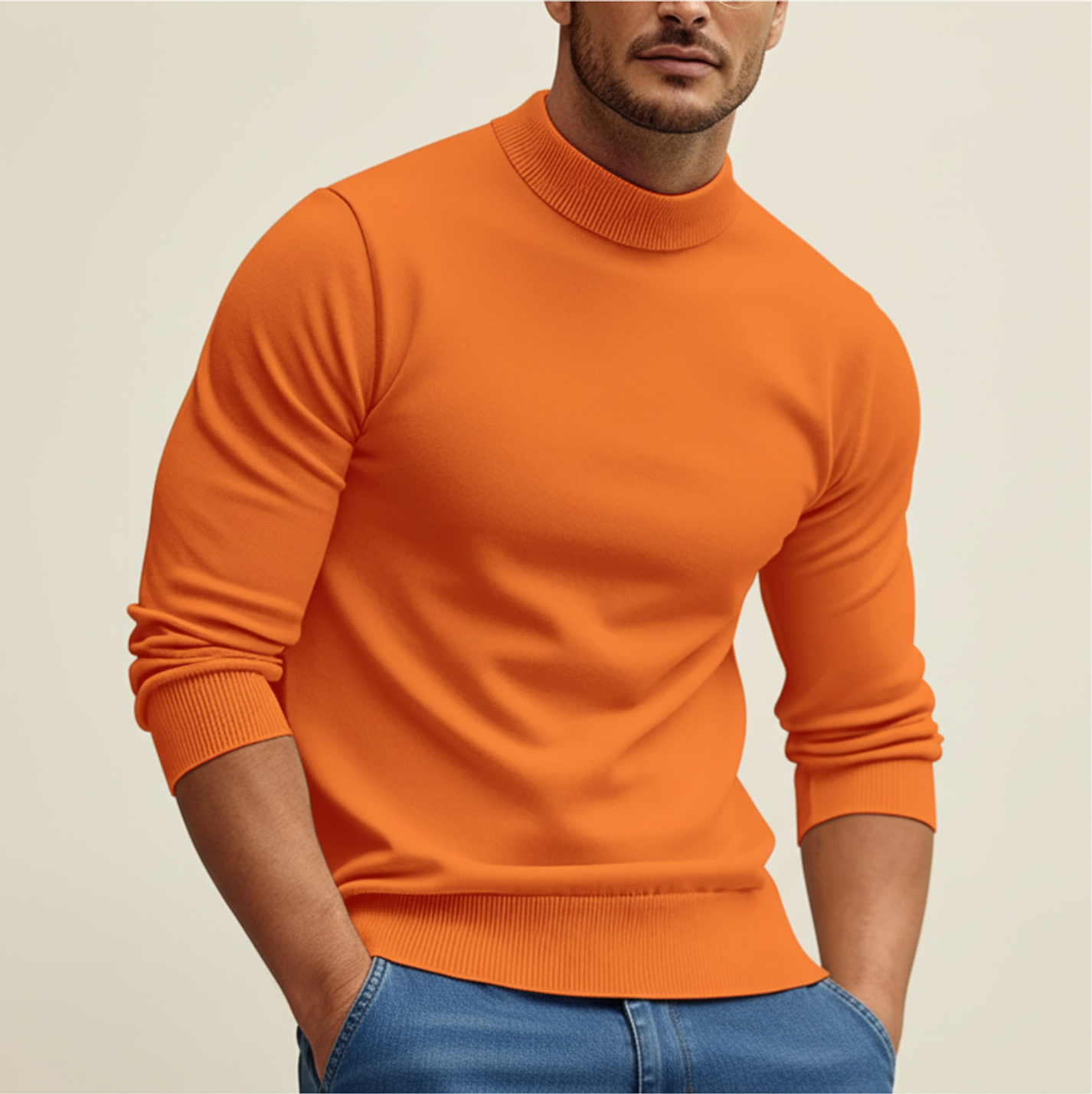 Men's Fitted Turtleneck Sweater