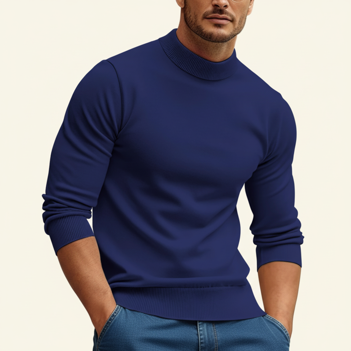 Men's Fitted Turtleneck Sweater
