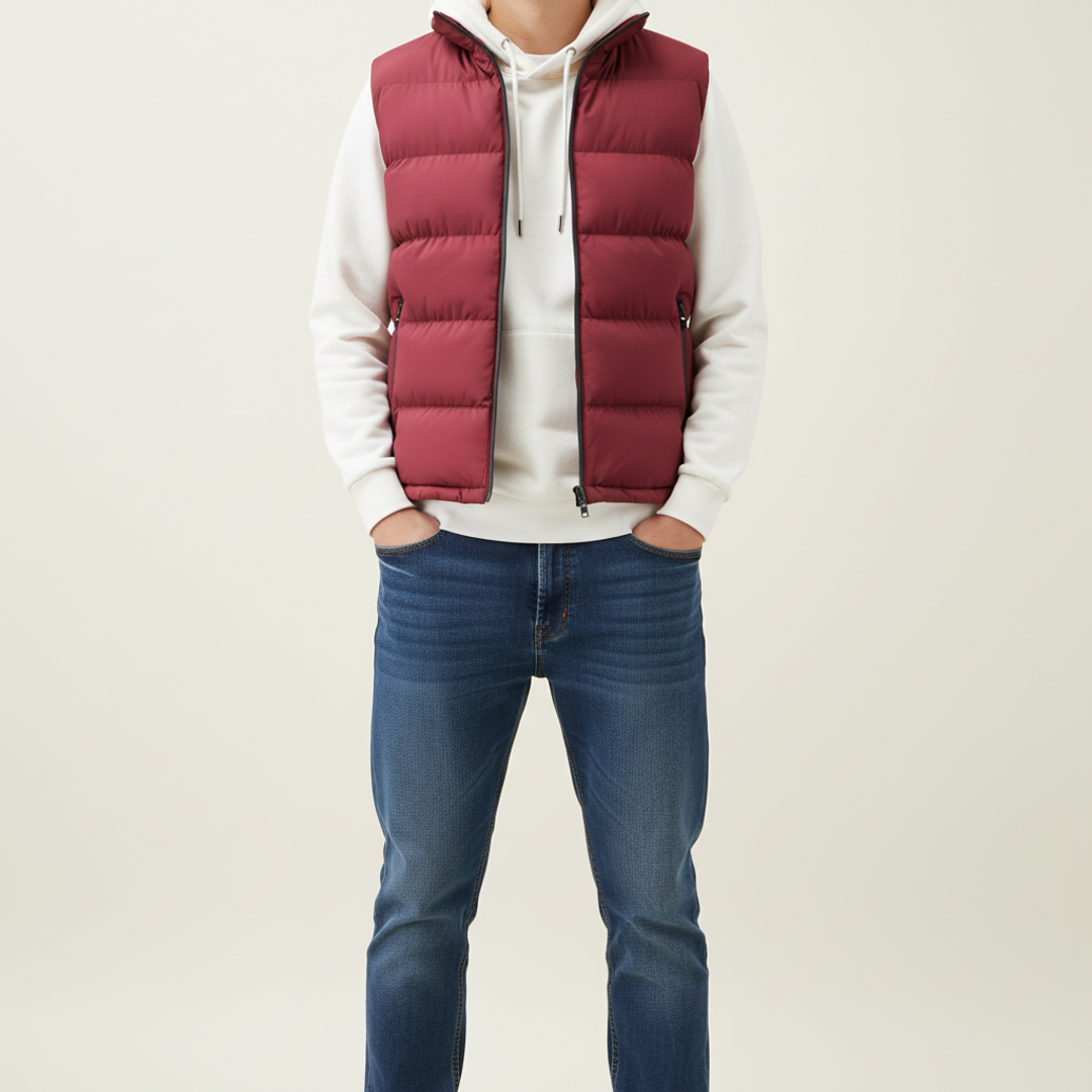 Men's Zip Front Puffer Vest