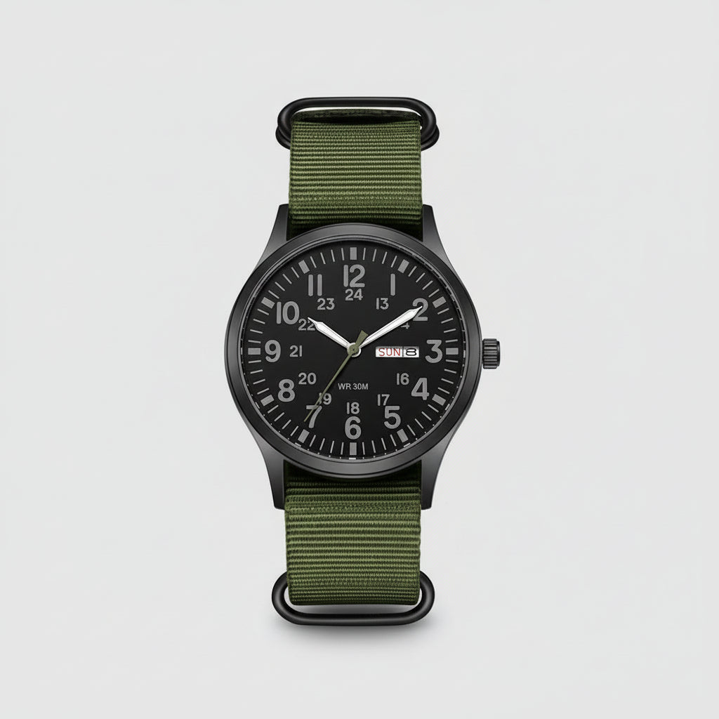 Men's Outdoor Watch with Water Resistance and Scratch Resistance – Durable Stainless Steel Case and Nylon Strap