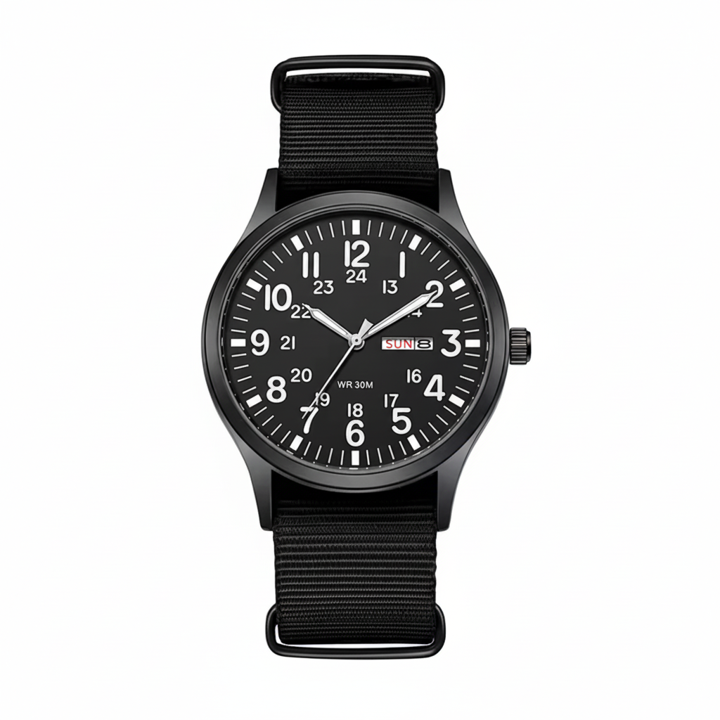 Men's Outdoor Watch with Water Resistance and Scratch Resistance – Durable Stainless Steel Case and Nylon Strap