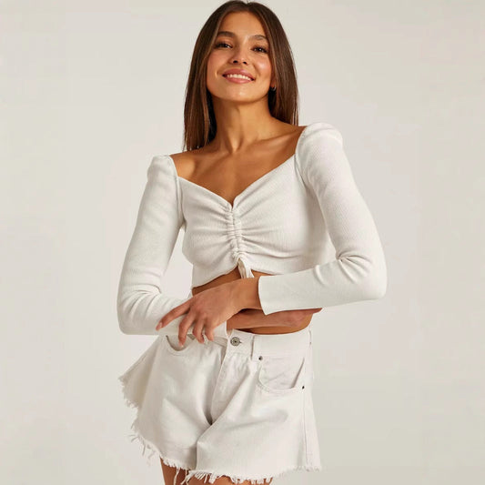 Women's Long-Sleeve Crop Top - Image 1