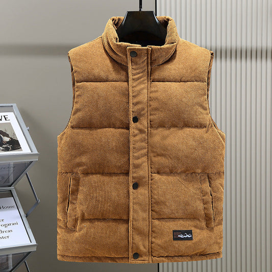 Men's Puffer Corduroy Vest - Image 1