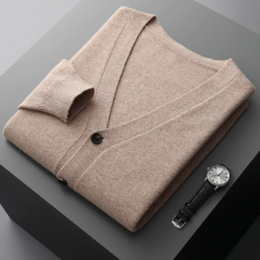 Men's V-Neck Cardigan Sweater - Image 1
