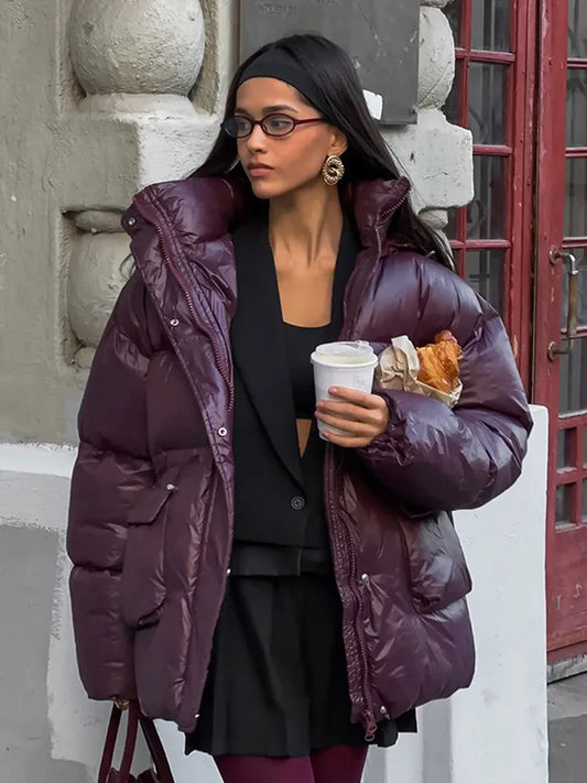 Women's Oversized Hooded Puffer Jacket - Image 1