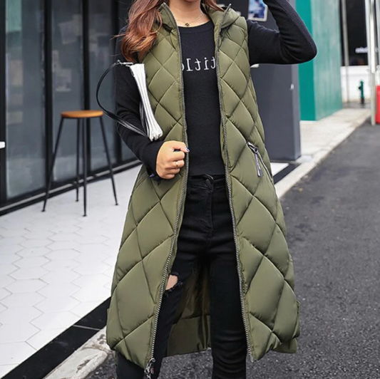 Women's Hooded Puffer Vest - Image 1