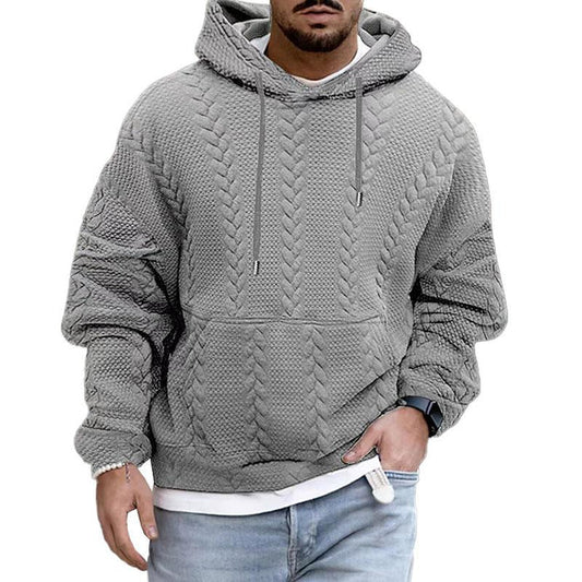 Men's Textured Pullover Hoodie - Image 1