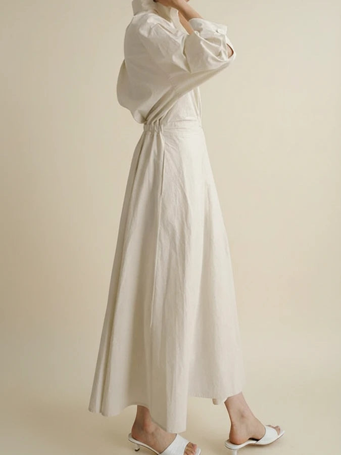 Women's Belted A-Line Midi Dress