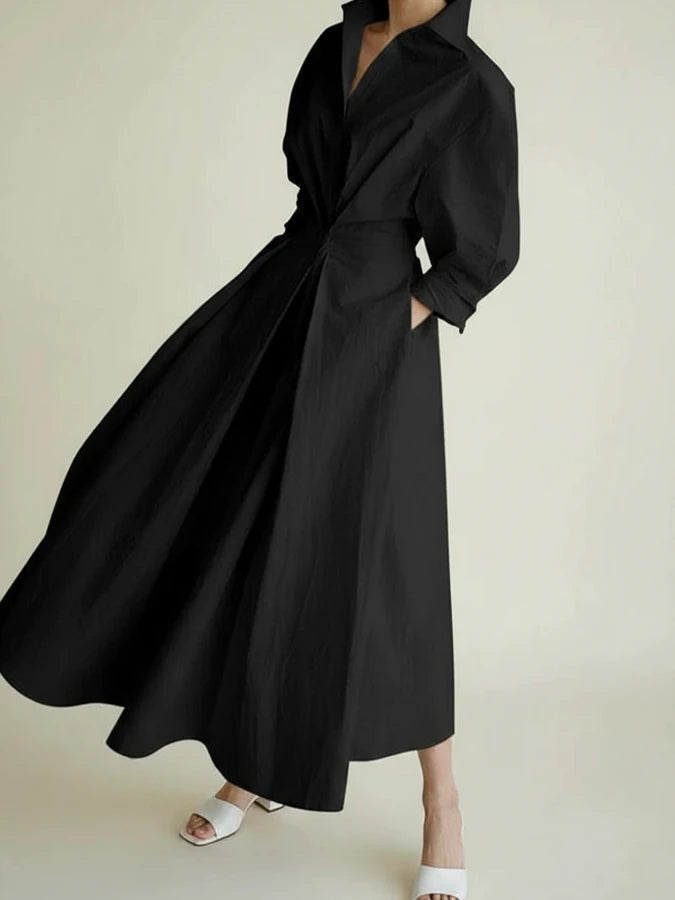 Women's Belted A-Line Midi Dress