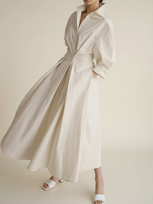 Women's Belted A-Line Midi Dress