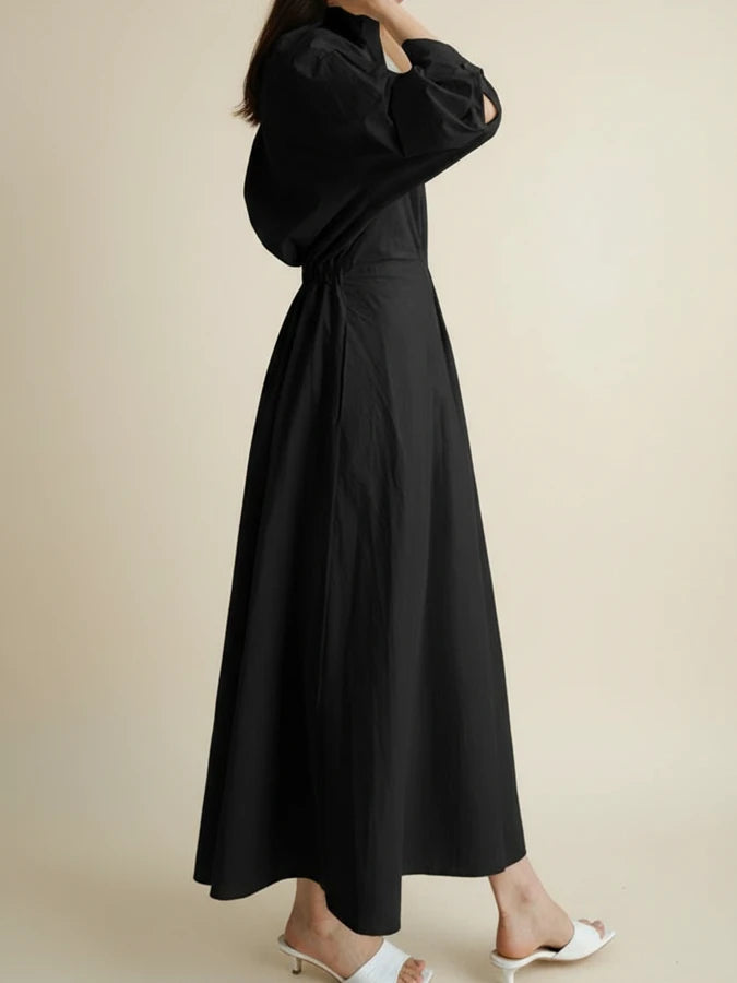 Women's Belted A-Line Midi Dress