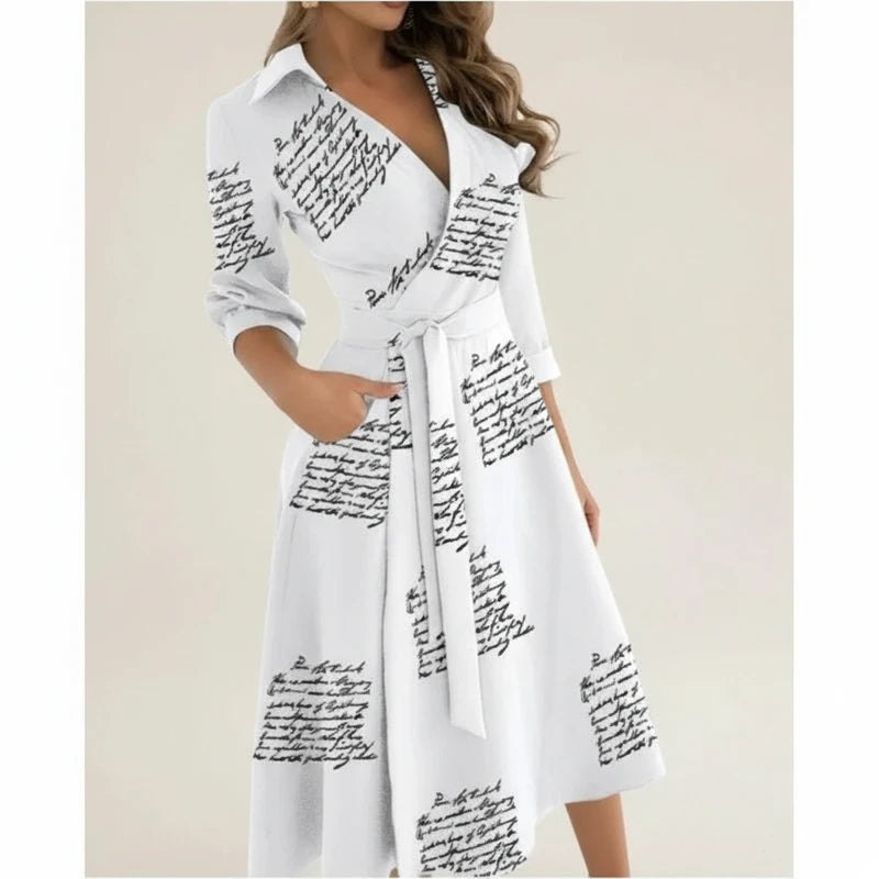 Women's Belted Wrap Midi Dress