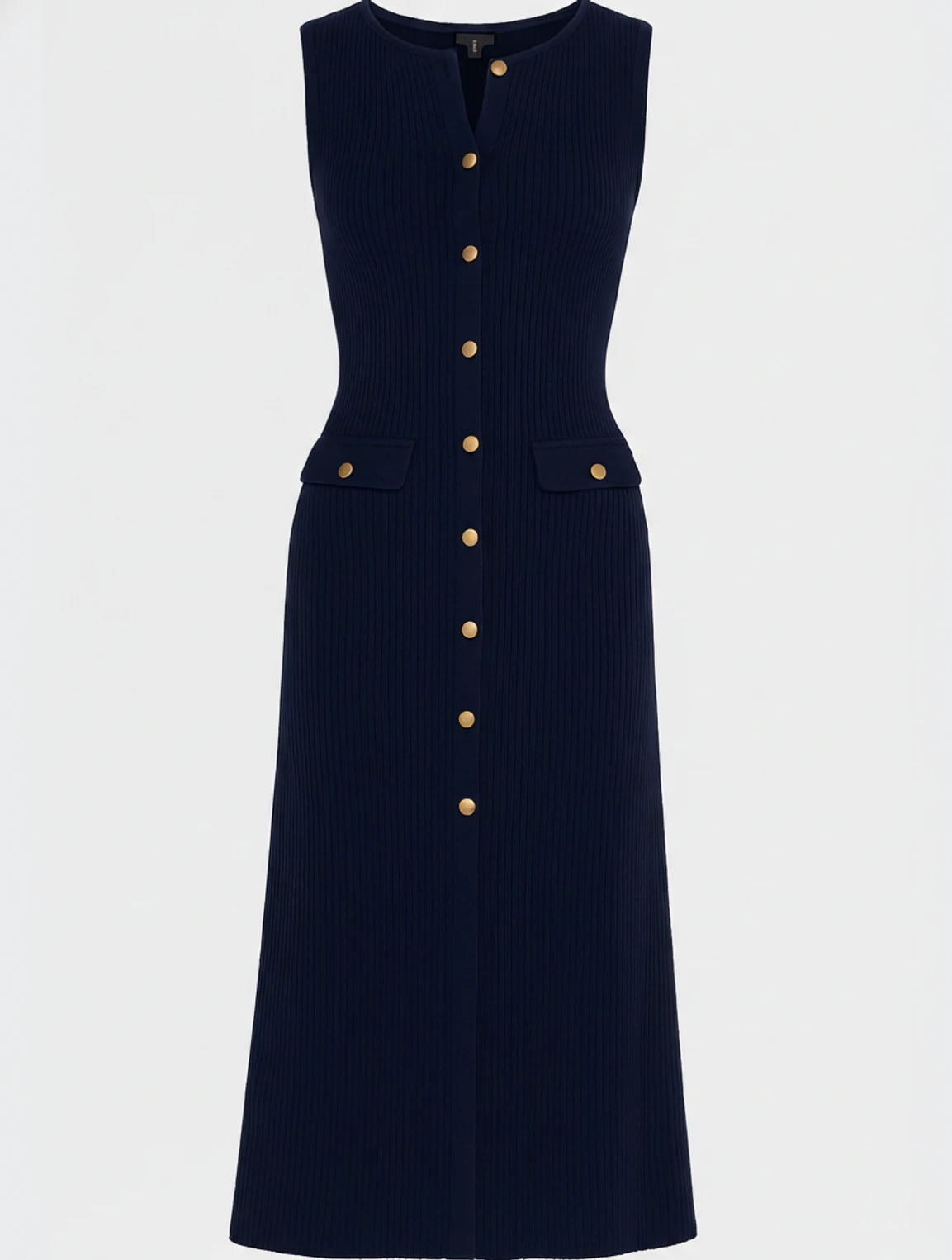 Women's Button-Front A-Line Midi Dress