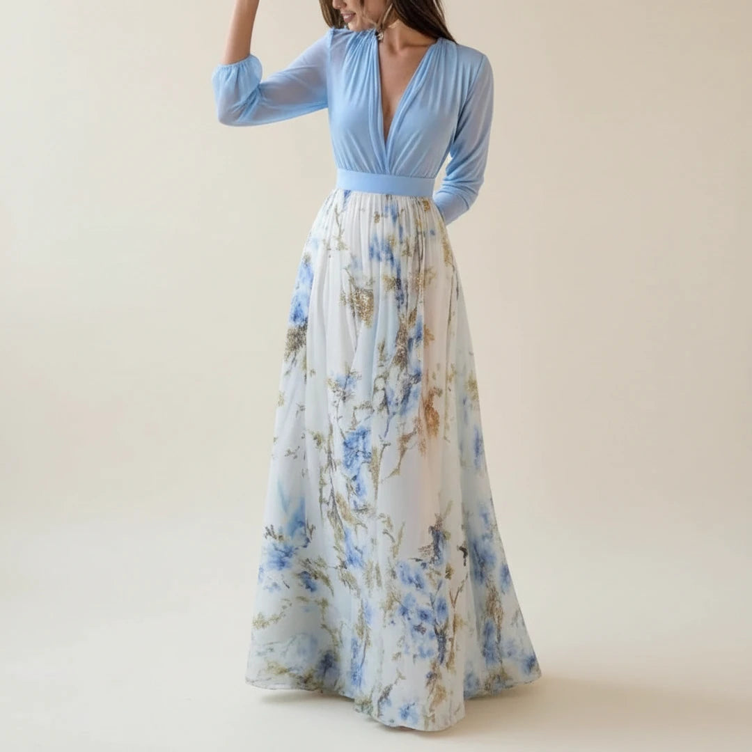 Women's Floral A-Line Maxi Dress
