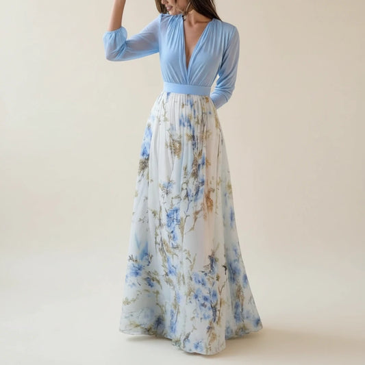 Women's Floral A-Line Maxi Dress