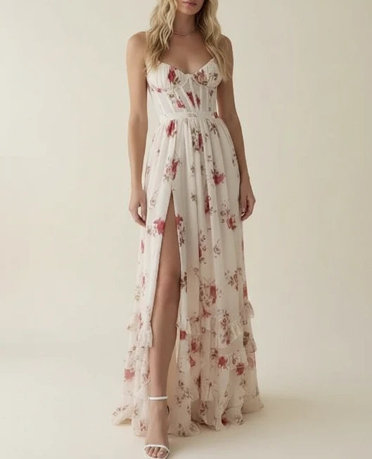 Women's Floral A-Line Maxi Dress