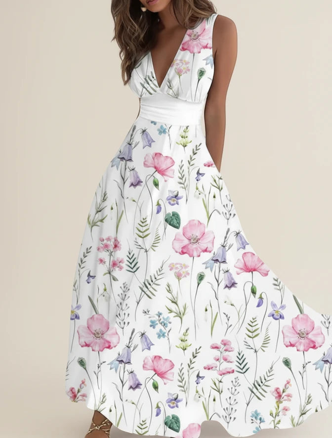 Women's Floral A-Line Maxi Dress