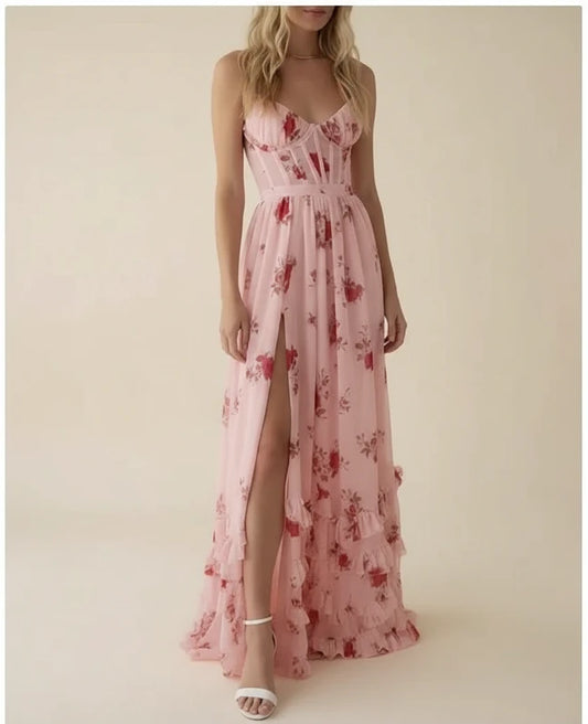 Women's Floral A-Line Maxi Dress