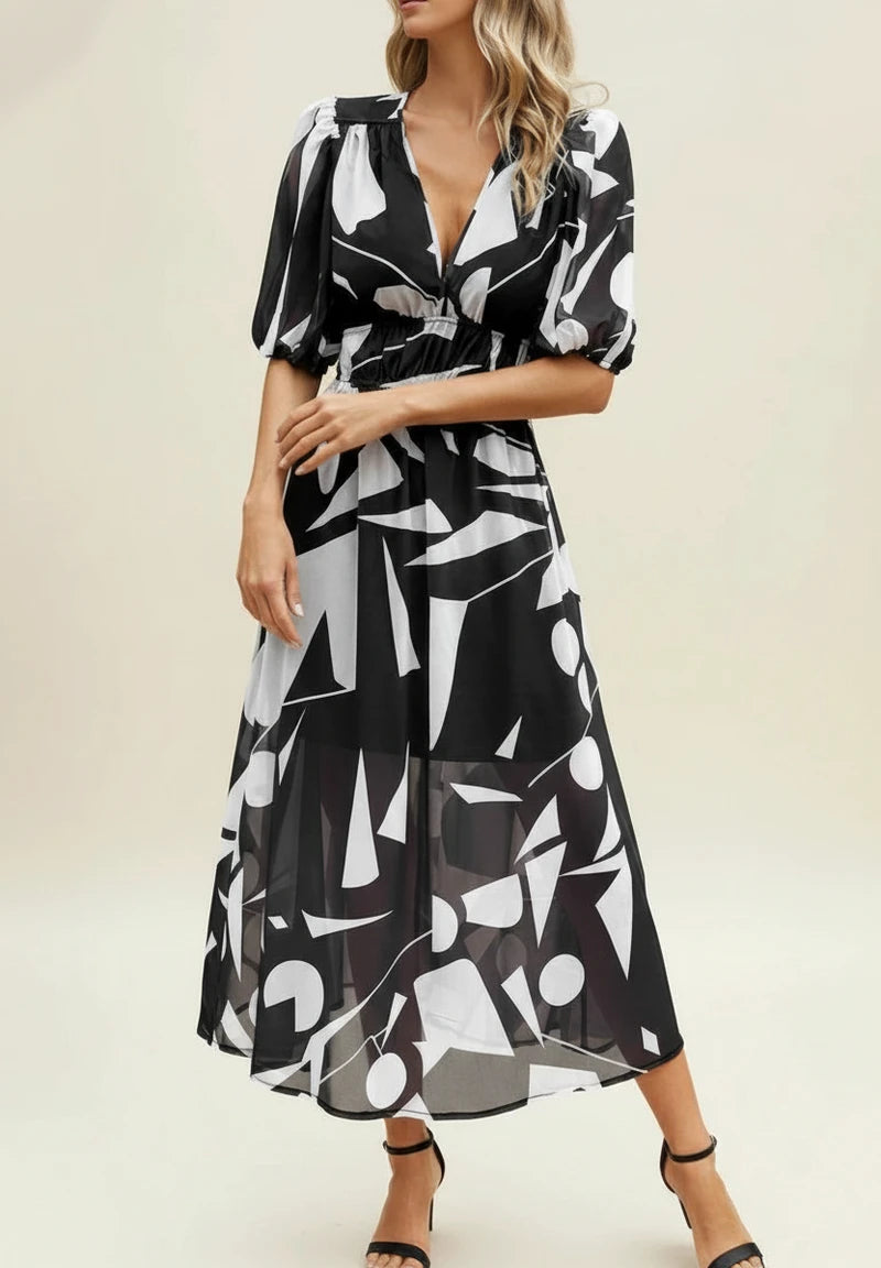 Women's Floral A-Line Midi Dress