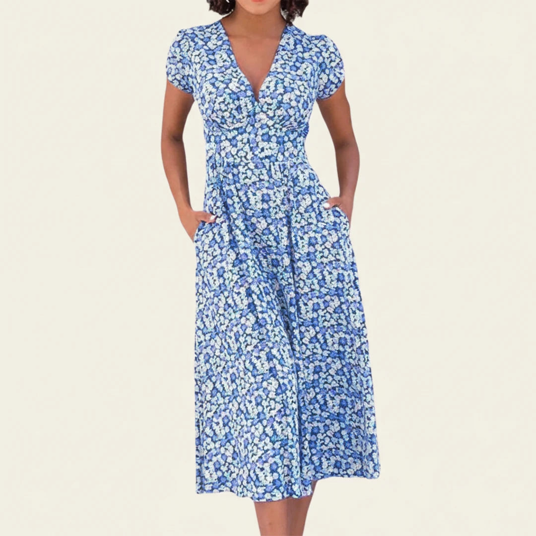 Women's Floral A-Line Midi Dress