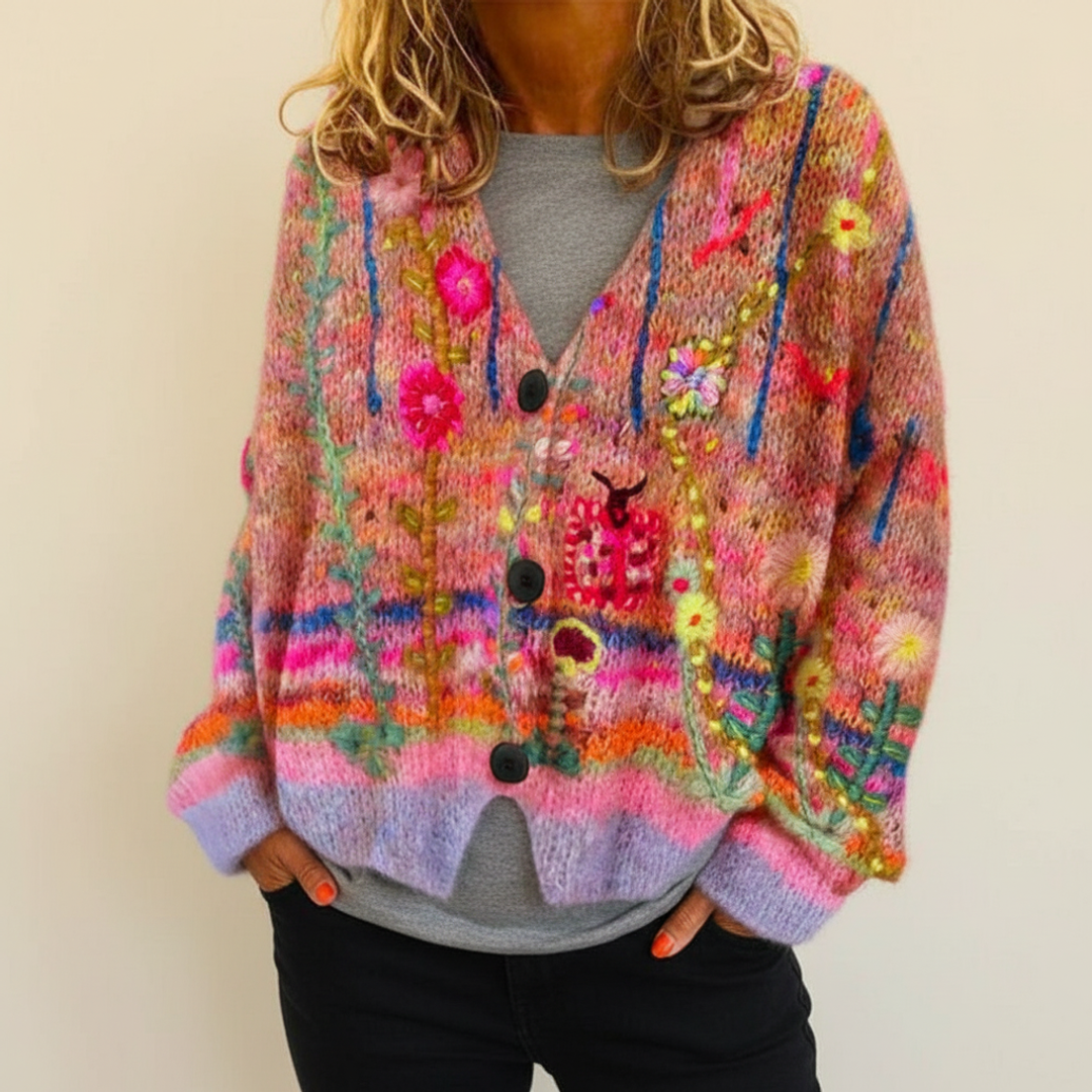 Women's Floral Embroidered Cardigan