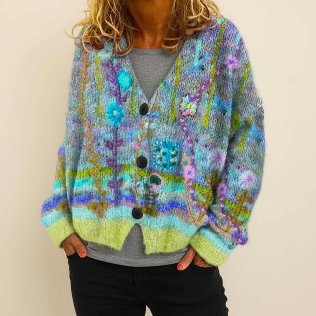 Women's Floral Embroidered Cardigan