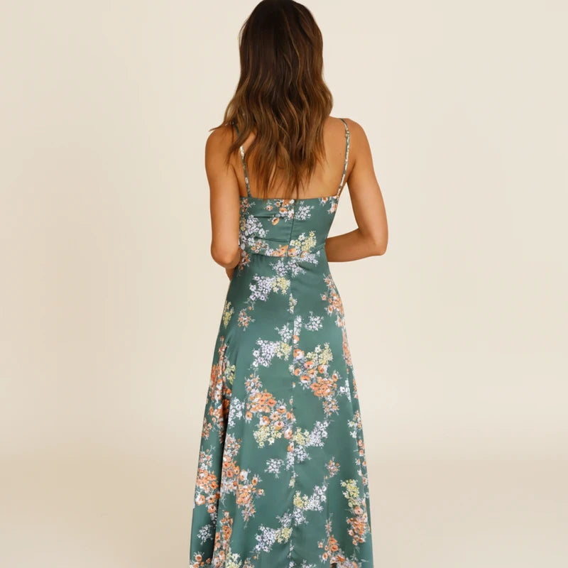 Women's Floral Cutout Midi Dress