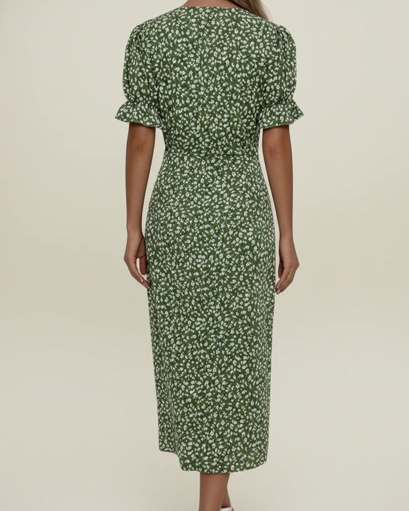 Women's Floral Wrap Midi Dress