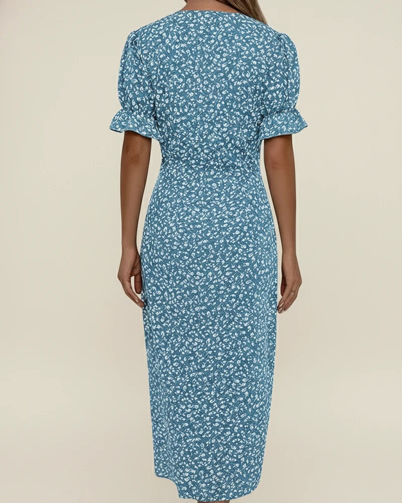 Women's Floral Wrap Midi Dress