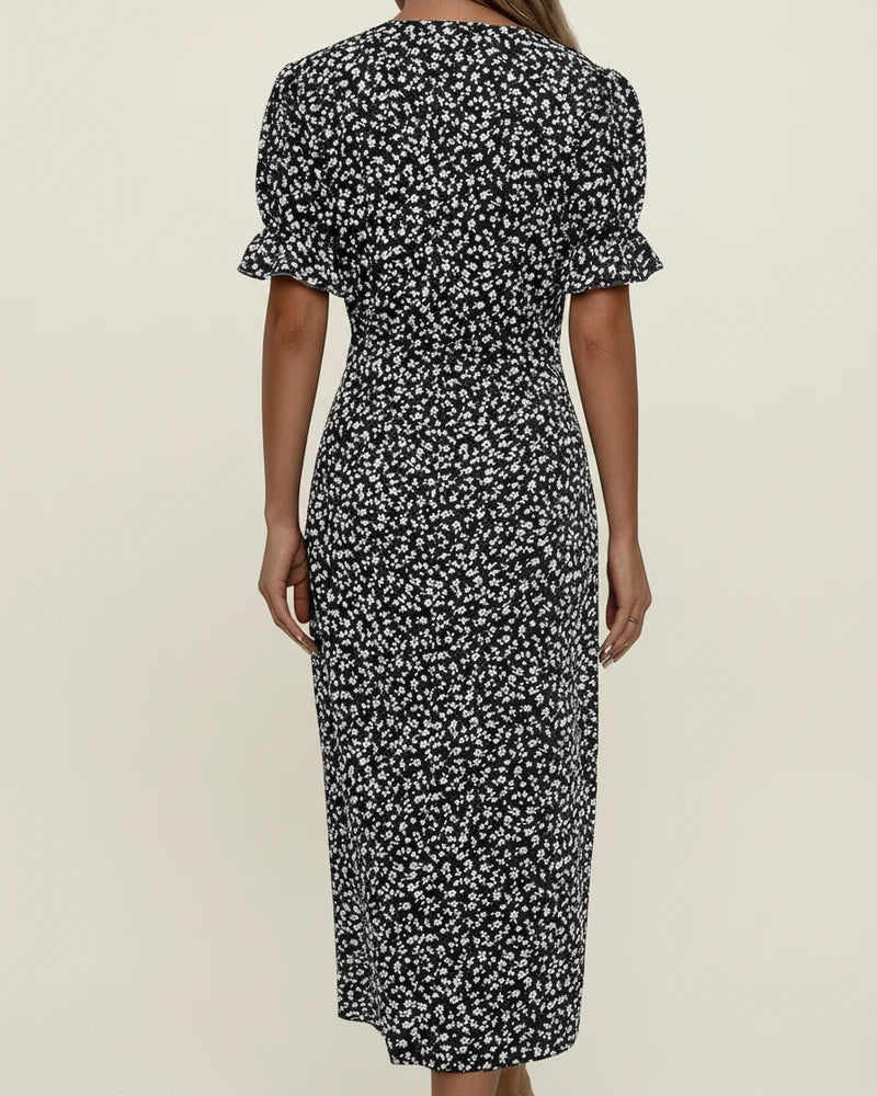 Women's Floral Wrap Midi Dress