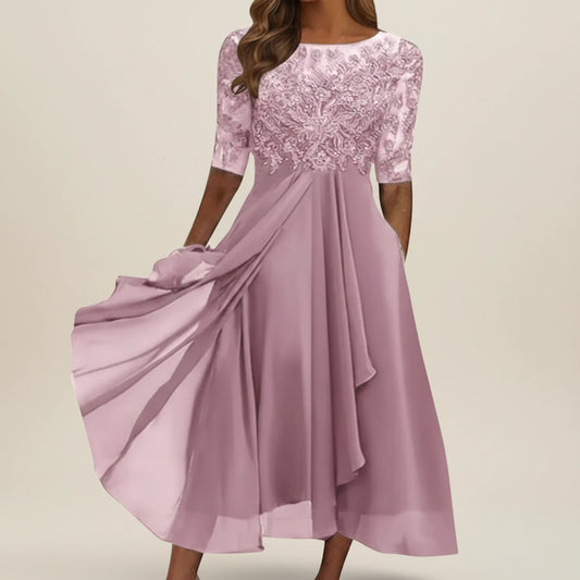 Women's Lace A-Line Midi Dress