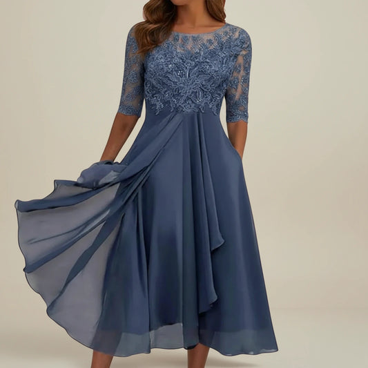 Women's Lace A-Line Midi Dress