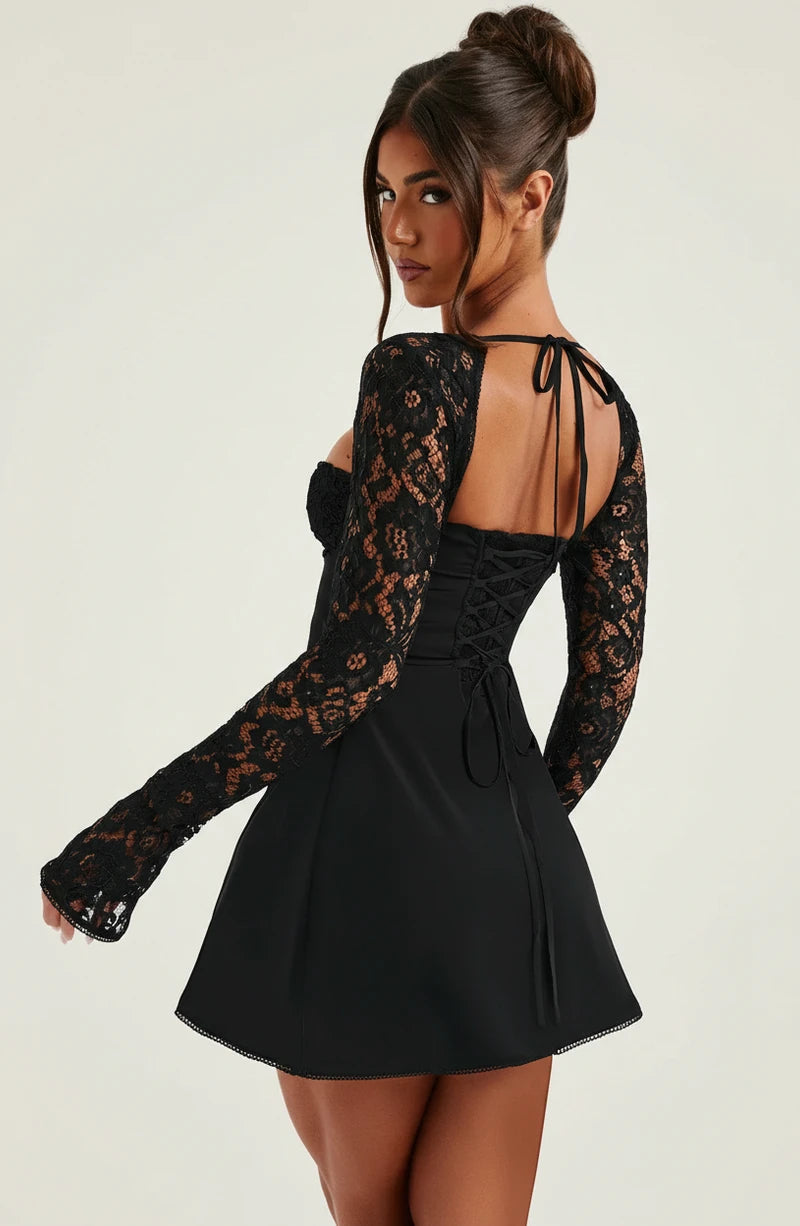 Women's Long Sleeve A-Line Mini Dress