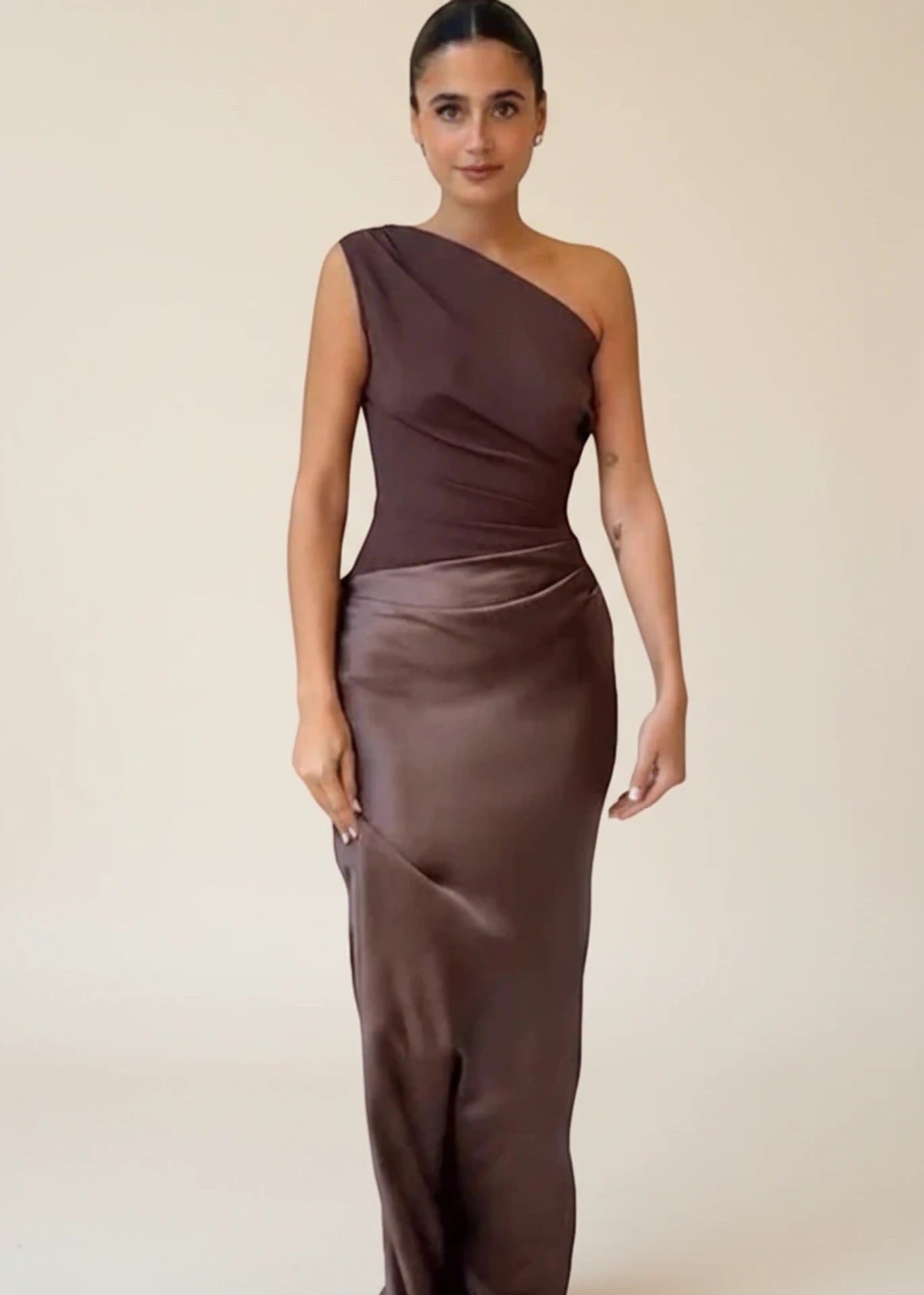 Women's One Shoulder Evening Maxi Dress