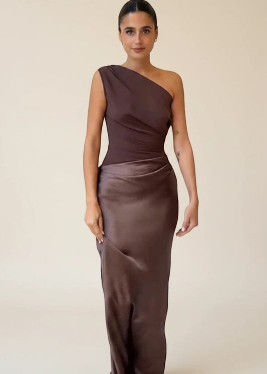 Women's One Shoulder Evening Maxi Dress