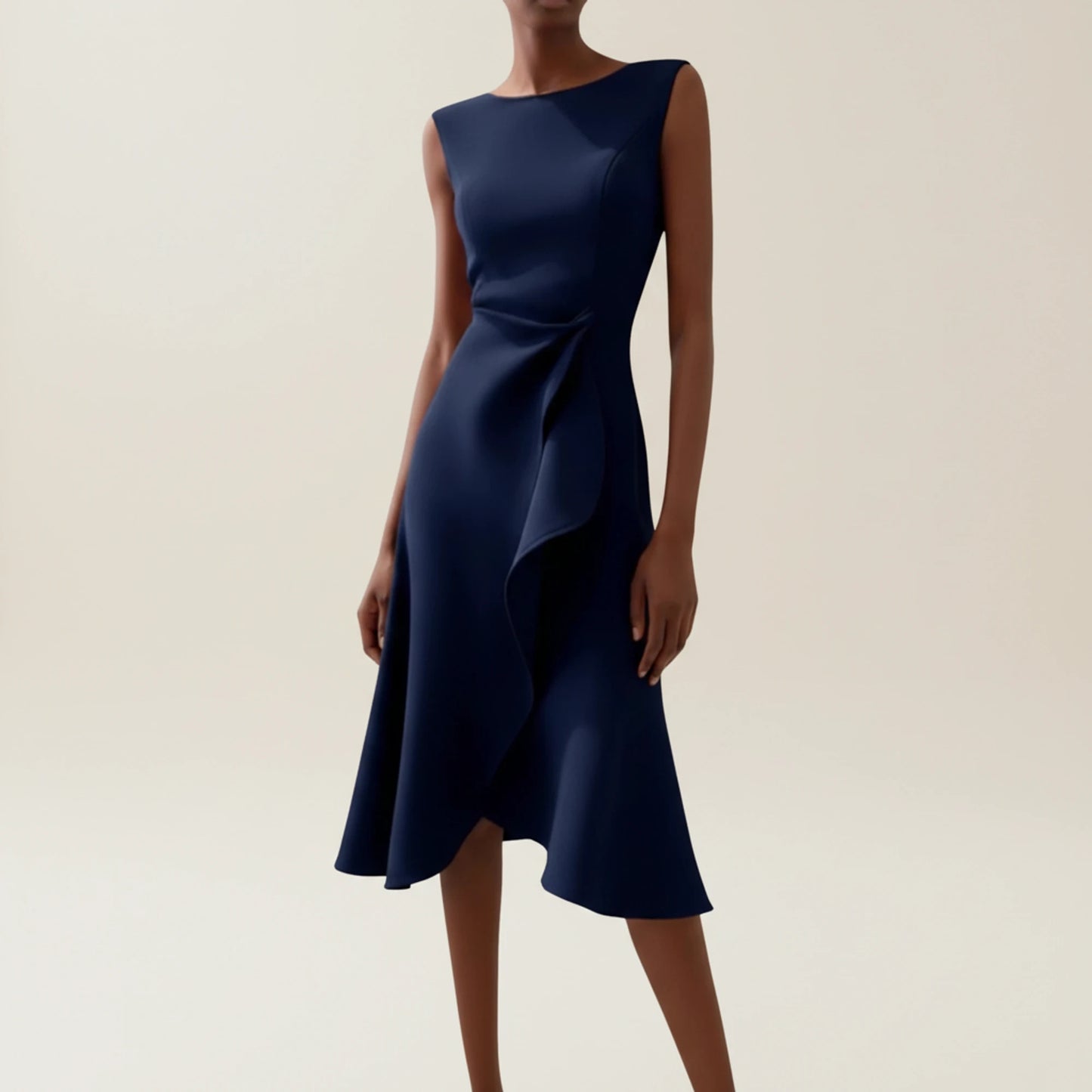 Women's Ruffle A-Line Midi Dress